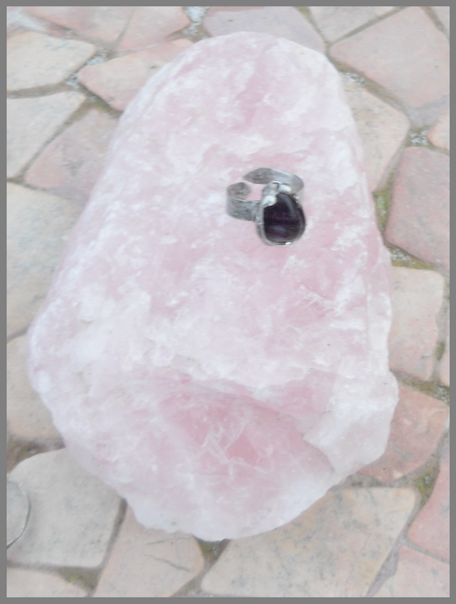 Cínovaný prsten s fluoritem